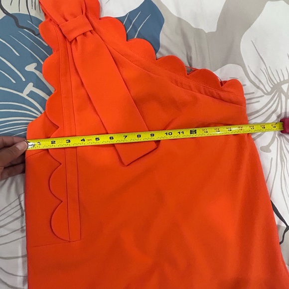 VICTORIA BECKHAM • Orange One Shoulder Dress • sz Small • - Picture 10 of 11